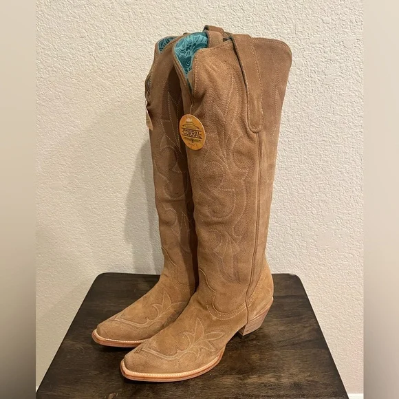 Tan Western Knee-High Boots - Picture 3 of 7